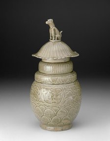Covered Jar with a Seated Dog, Northern Song dynasty (960-1127), late 10th/early 11th century. Creator: Unknown.
