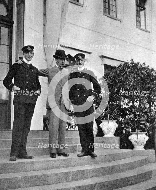 King Christian IX of Denmark (1818-1906) with two of his grandsons, 1908Artist: Queen Alexandra