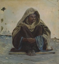 Arab seated from the front, c.1891. Creator: Henry Brokman.