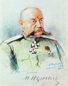 Portrait of Nikolai Nikolayevich Yudenich (1862-1933), 1916. Creator: Misernjuk, Michail Jakowlewitsch (around 1880-nach 1929).