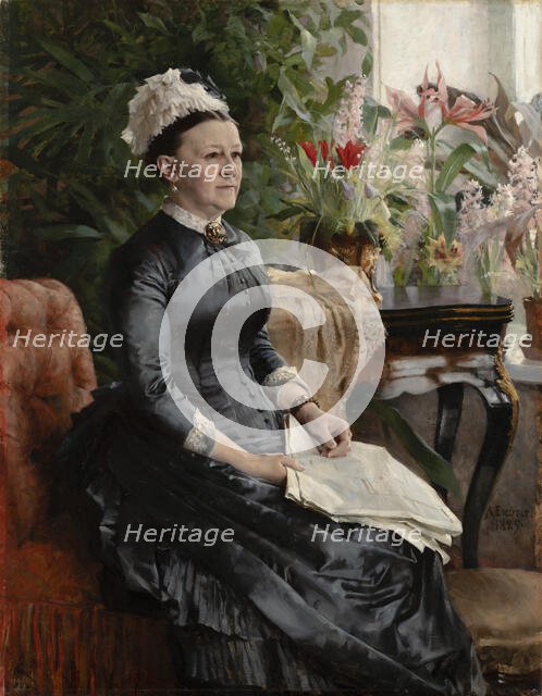 Portrait of Mrs. Anna Sinebrychoff, 1885. Creator: Albert Edelfelt.