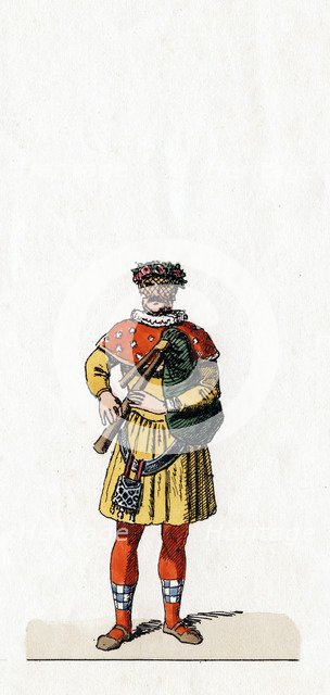 Musician, costume design for Shakespeare's play, Henry VIII, 19th century. Artist: Unknown