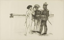 Truth and the Two Soldiers, 1891. Creator: Theophile Alexandre Steinlen.