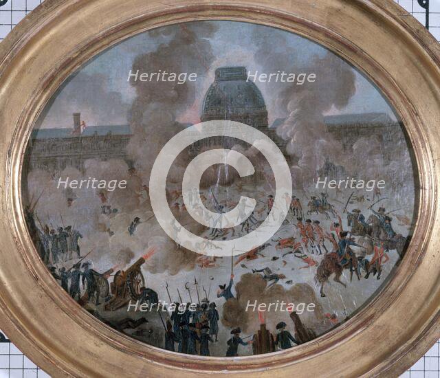 Capture of Tuileries, August 10, 1792, c1792. Creator: Unknown.