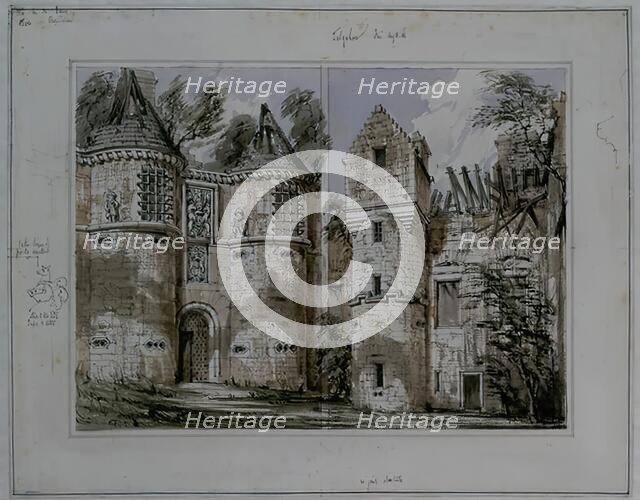 Tolquhon Castle - Entrance Hall and the Courtyard, 1848. Creator: Robert William Billings.