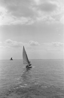 Sailing boat off Southend on Sea, Essex, c1945-c1965. Artist: SW Rawlings.