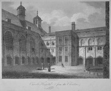 Christ's Hospital from the cloisters, City of London, 1805. Artist: James Sargant Storer