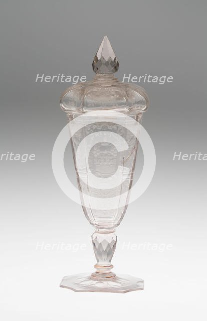 Goblet with Cover, Bohemia, c. 1725. Creator: Bohemia Glass.