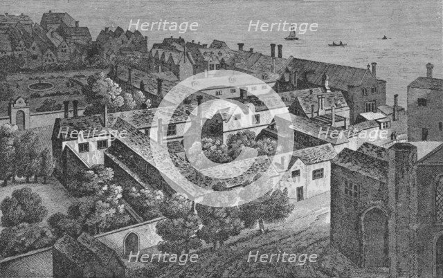 'Winchester House, Southwark, about 1649, from the tower of St. Saviour's', c1812, (1912). Artist: Wenceslaus Hollar.