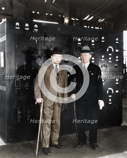 Guglielmo Marconi and David Sarnoff, 1933. Artist: Unknown.