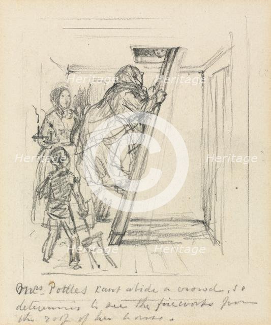 "Mrs. Pottles cant abide a Crowd". Creator: John Leech (British, 1817-1864).