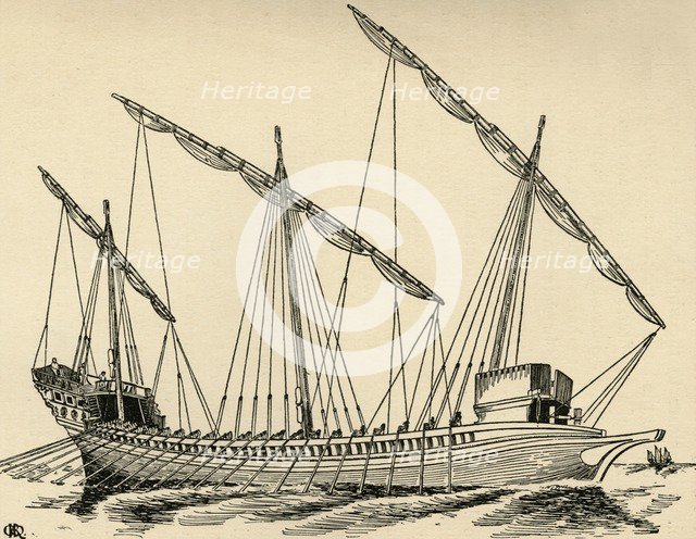 'A Mediterranean Galley', (1931). Artist: Charles Henry Bourne Quennell.
