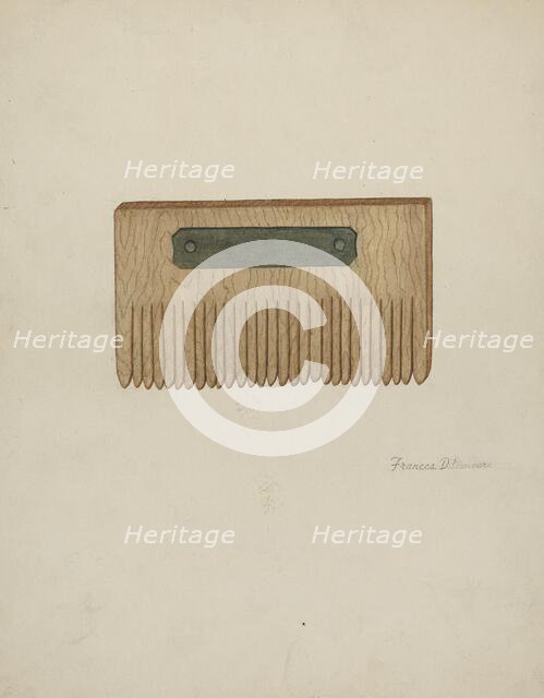Shaker Seed Comb, 1935/1942. Creator: Francis Bruner.