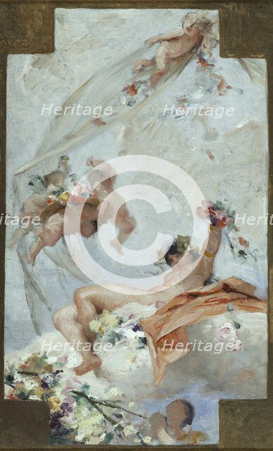 Esquisse pour la salle des Fêtes de l'Hôtel de Ville de Paris : les Fleurs, 1889. Creator: Gabriel Ferrier.