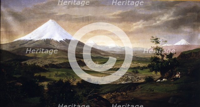  'The Cotopaxi', oil on canvas, 1874, by Rafael Troya.