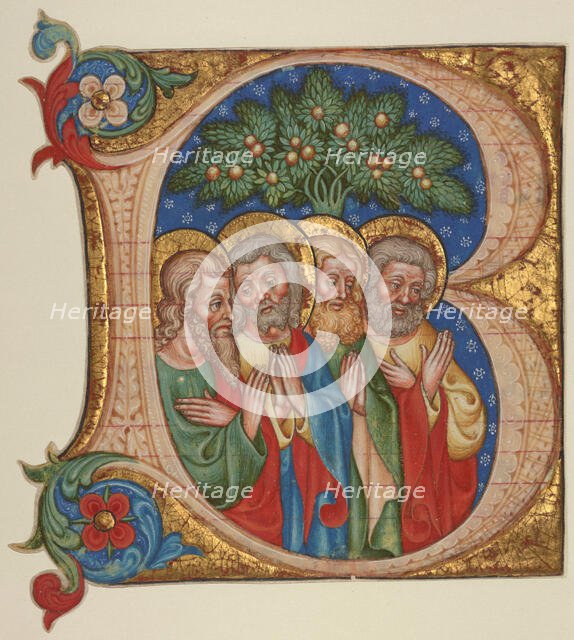 Initial B: Four Saints, about 1450. Creator: Olivetan Master.