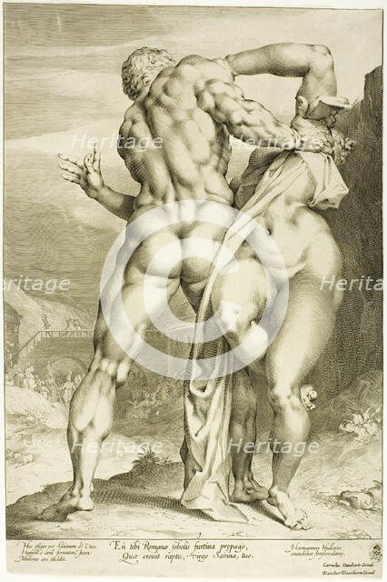 The Rape of a Sabine Woman, View from Behind, c.1598. Creator: Jan Muller.