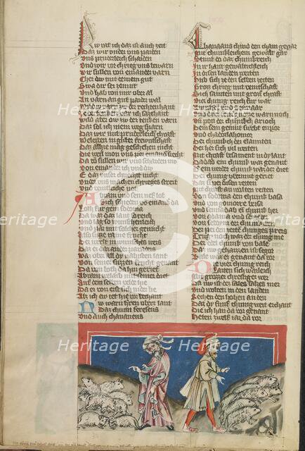 The Parting of Abraham and Lot; Weltchronik, about 1400-1410. Creator: Unknown.