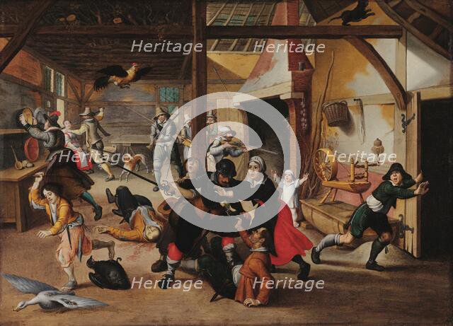 Soldiers plunder a farm, c 1620. Creator: Vrancx, Sebastiaen (1574-1647).