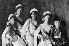 Children of Tsar Nicholas II of Russia, c1910.  Artist: Unknown.