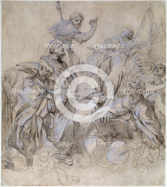 Sketch of a Fresco for the Santa Maria del Popolo Church in Rome. Creator: Maratta, Carlo (1625-1713).