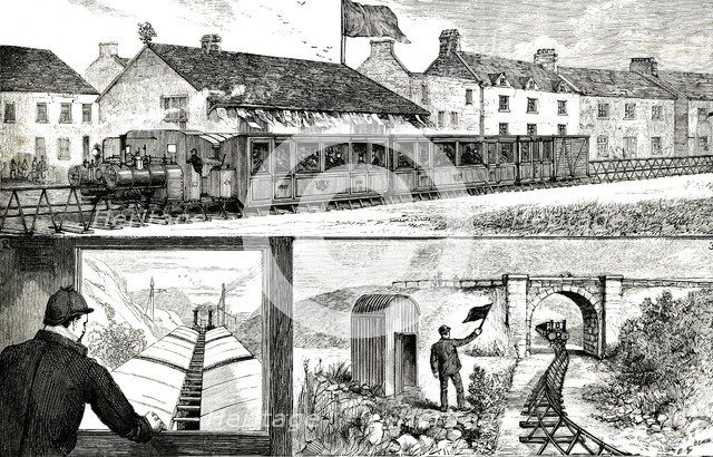 Lartigue Train, experimental railway installed in Ireland, between the towns of Listowel and Ball…