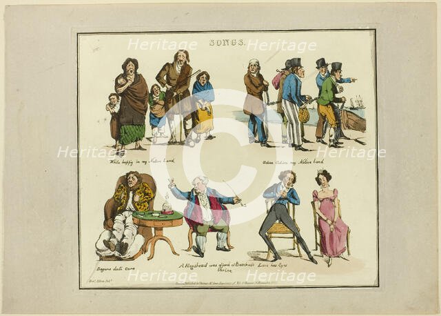 Plate from Illustrations to Popular Songs, 1822. Creator: Henry Thomas Alken.