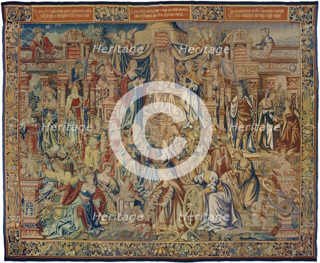 Prudentia (Prudence), from Los Honores, Flanders, 1525/32. Creators: Unknown, Pieter van Aelst.