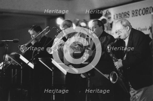 Dan Barrett, Randy Sandke, Tommy Newsom, Ken Peplowski, The March of Jazz, Clearwater..., 2000. Creator: Brian Foskett.