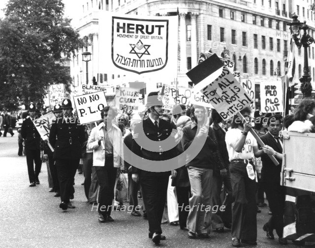 Herut anti-PLO march, Trafalgar Square, London, 24 August 1975. Artist: Unknown