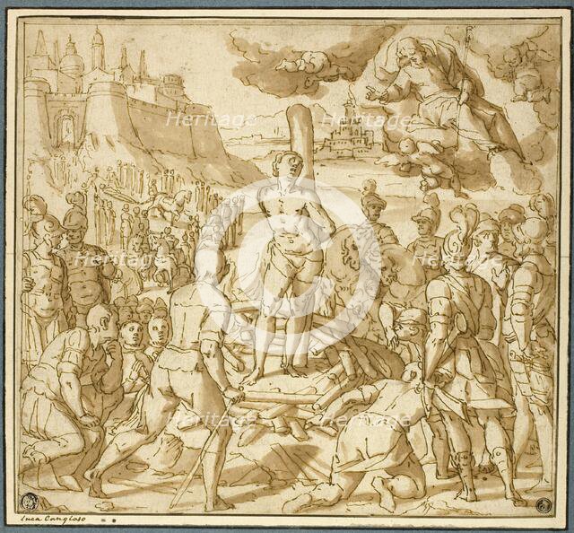 Study for Saint James Saving an Innocent from the Flames, 1600. Creator: Lazzaro Tavarone.