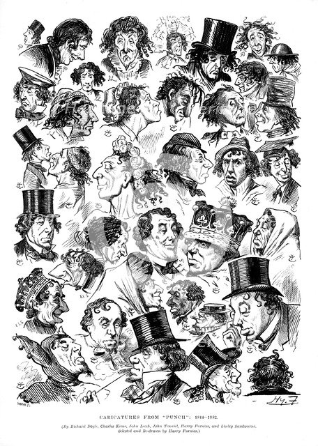 Caricatures from Punch, 1844-1882.Artist: Swain