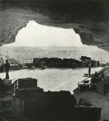 'Huge bombproof stores and repair shops were made from the caves', c1942-1943, (1945). Creator: Unknown.