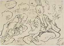 Various Faces, Edo period, ca. 1830. Creator: Hokusai.