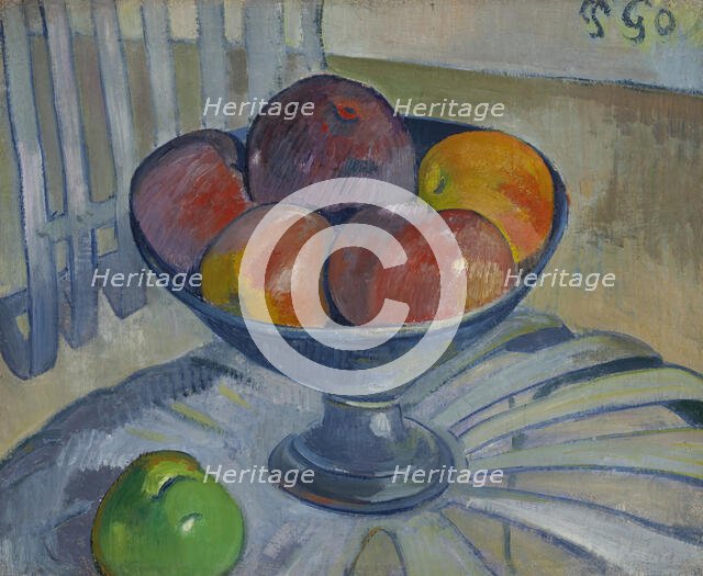 Fruit Dish on a Garden Chair, 1890. Creator: Paul Gauguin.