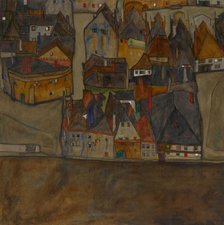City In Twilight (The Small City II), 1913. Creator: Schiele, Egon (1890-1918).
