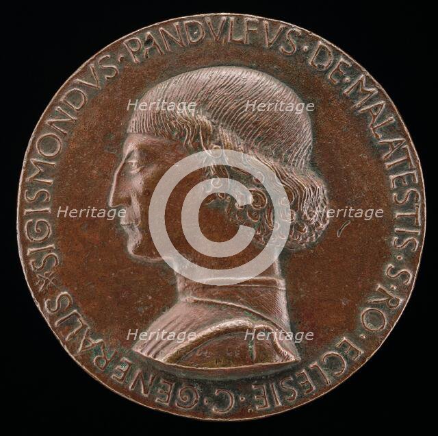 Sigismondo Pandolfo Malatesta, 1417-1468, Lord of Rimini and Fano [obverse], 1446. Creator: Matteo di Andrea de Pasti.