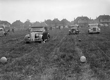 Two Standard Twelves and a Standard Nine at the Standard Car Owners Club Gymkhana, 8 May 1938. Artist: Bill Brunell.