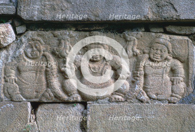 Dwarf figures on a building in the Buddhist city of Anuradhapura. Artist: Unknown