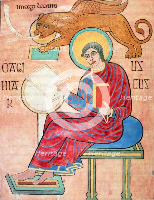 St Mark writing, c700. Creator: Eadfrith.