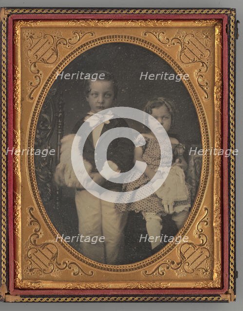 Untitled (Portrait of a Boy and Girl), 1855. Creator: Rufus Anson.