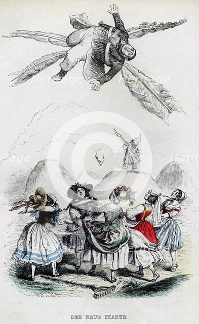 The New Icarus, 1840s. Creator: Grandville, Jean-Jacques (1803-1847).