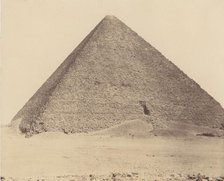 Djizeh (Nécropole de Memphis), Pyramide de Chéops (Grande Pyramide), 1851-52, printed 1853-54. Creator: Félix Teynard.