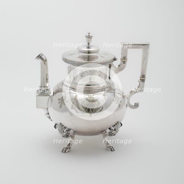 Hot Water Kettle, part of Tea and Coffee Set, 1878. Creator: Rogers Smith and Company.