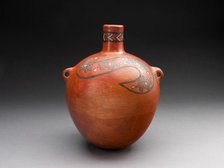 Globular Jar with Abstract Forms in Spirals on Shoulder, A.D. 600/1000. Creator: Unknown.