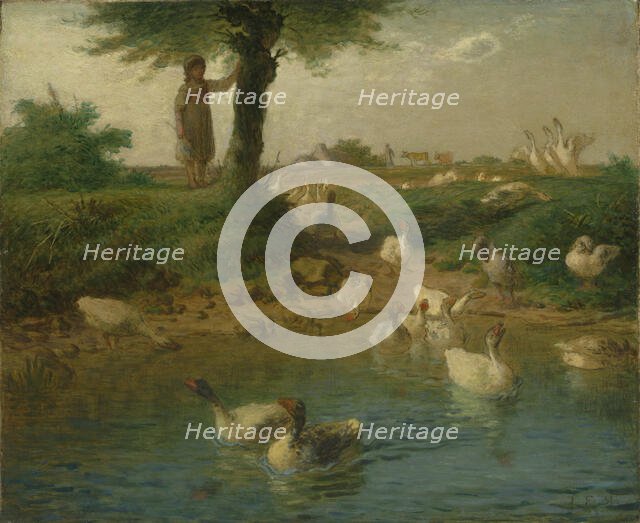 The goose keeper, 1866-1867. Creator: Millet; Jean-François (1814-1875).