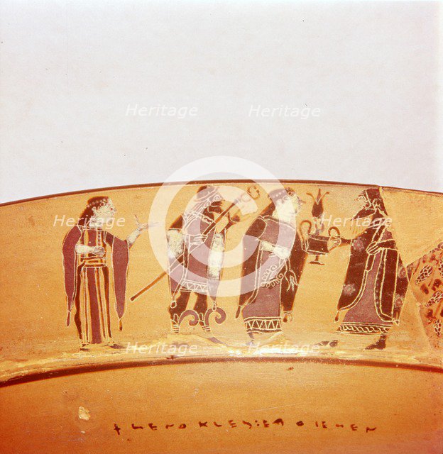 Persephone Taking Leave of Pluto with Hermes and Demeter standing nearby, c550BC-c525 BC.