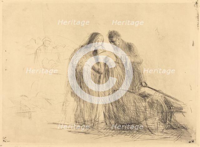 Lourdes, the Paralytic (second plate), 1912/1913. Creator: Jean Louis Forain.