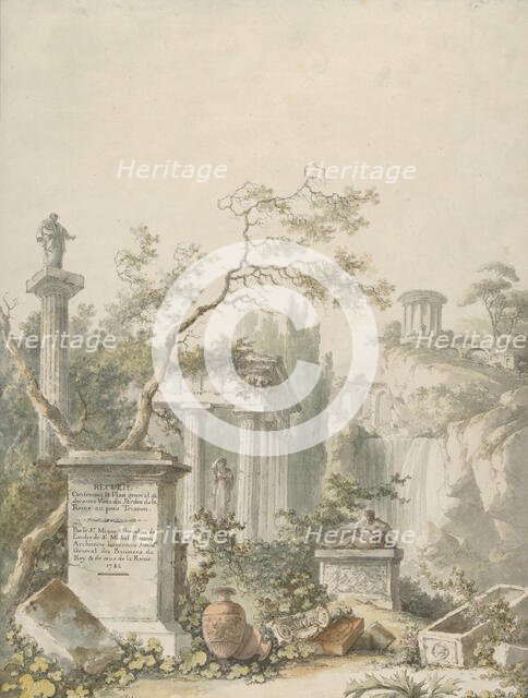 Design for a Frontispiece, 1782. Creator: Claude Louis Chatelet.