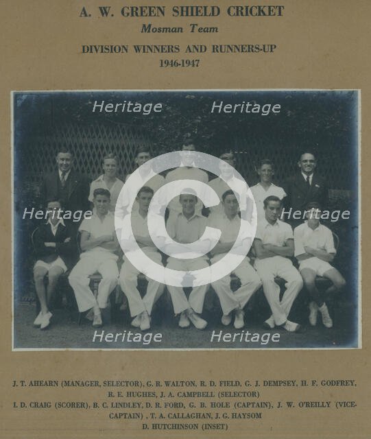 Mosman A.W. Green Shield Cricket, c1946. Creator: Unknown.